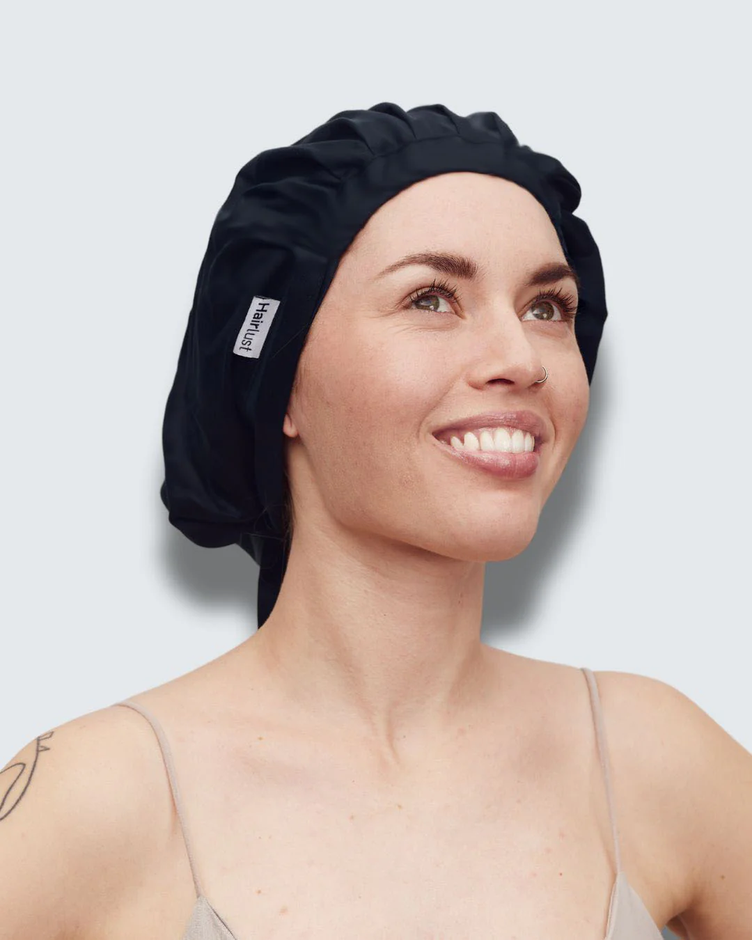 Bamboo Hair Bonnet, Jet Black - Image 5