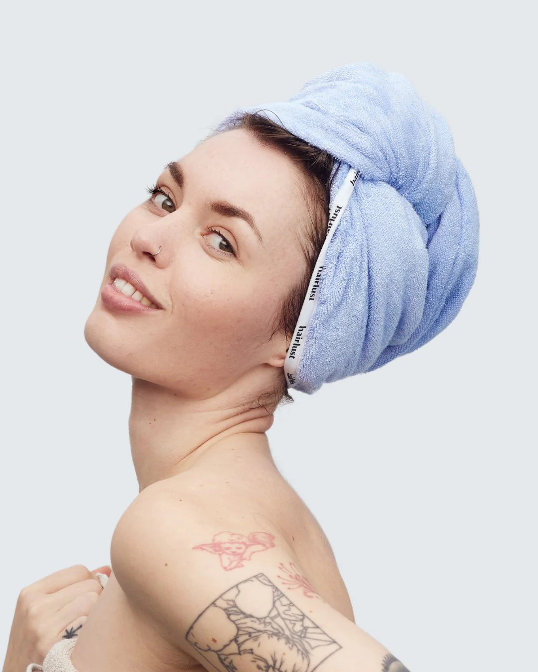 Bamboo Hair Towel Wrap, Blurple - Image 3