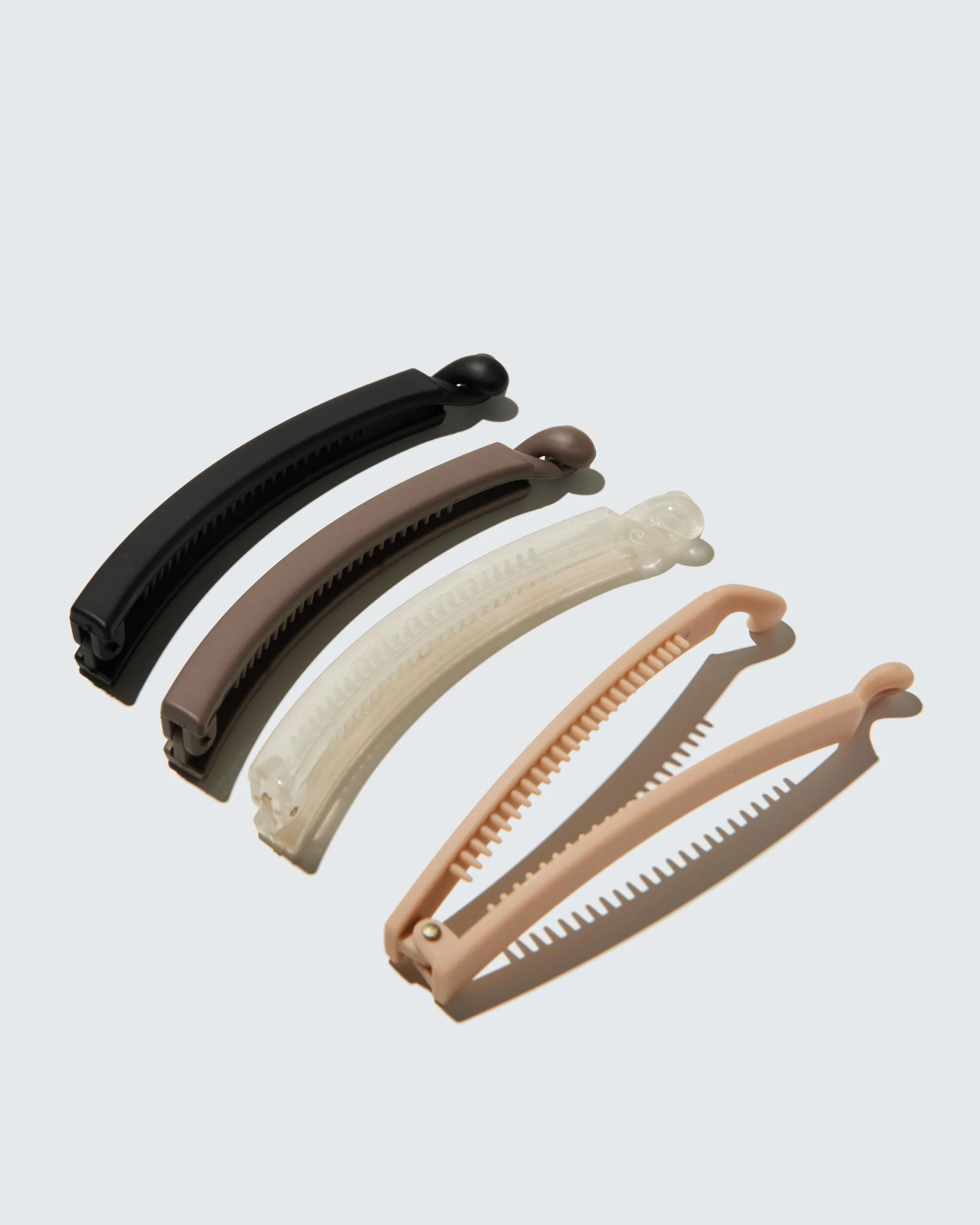Banana Hair Clips Extra Slim, 4-Pack, Coffee - Image 5