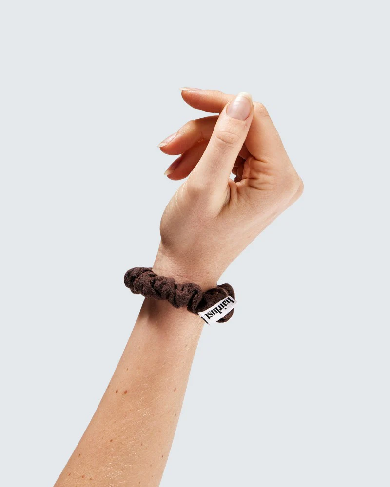 Cotton Scrunchies, Small, 5-Pack, Coffee - Image 3