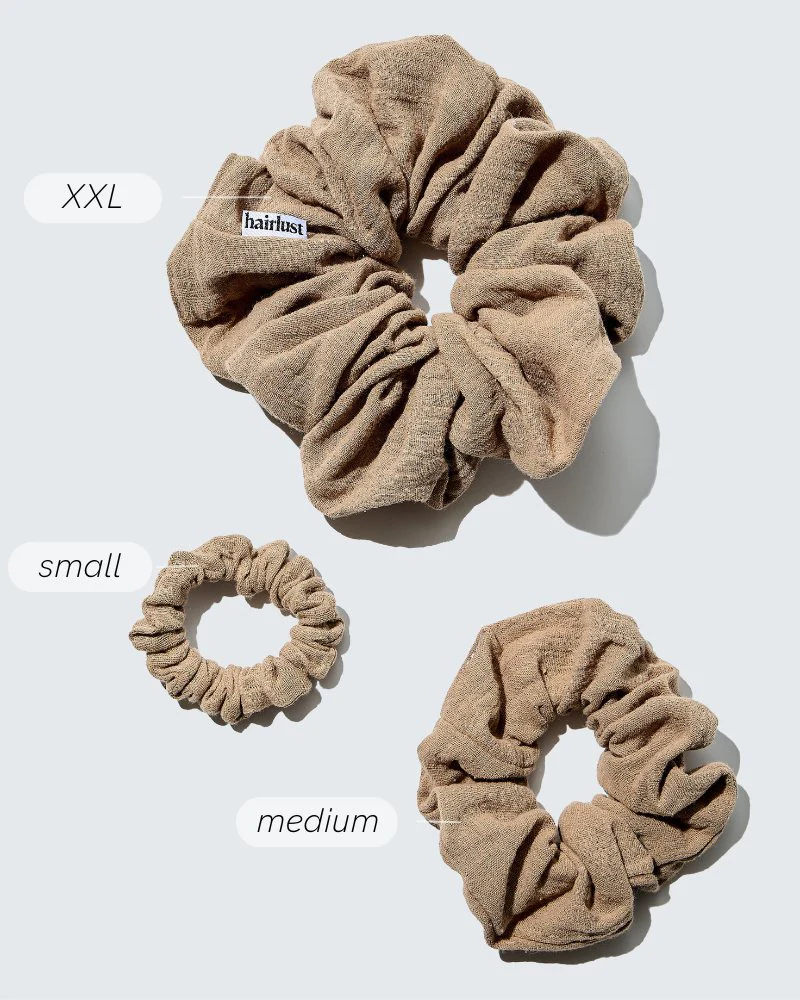 Cotton Scrunchies, Medium, 3-Pack, Coffee - Image 5