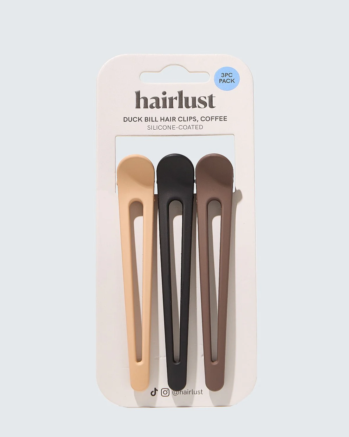 Duck Bill Hair Clips, 3-Pack, Coffee - Image 4
