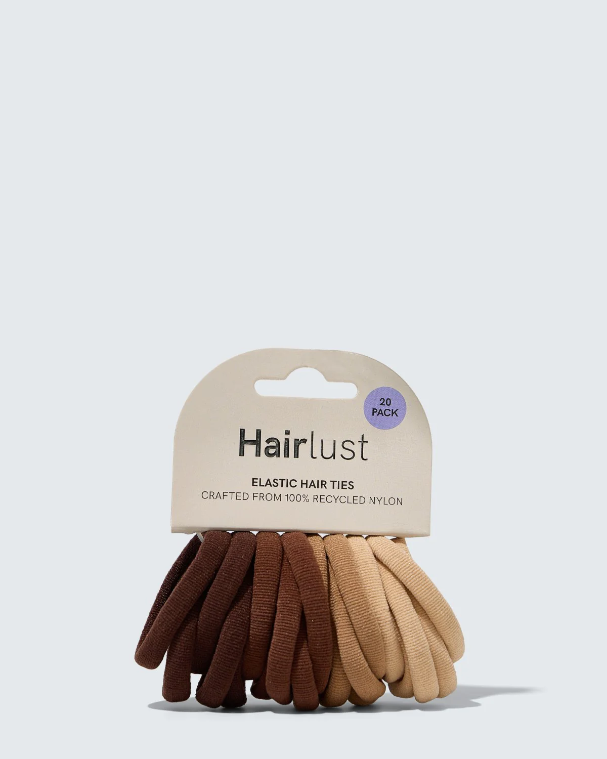Elastic Hair Ties, 20-Pack, Coffee - Image 5