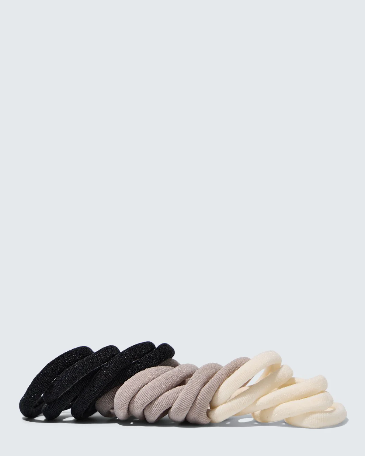 Elastic Hair Ties, 20-Pack, White/Gray/Black - Image 4