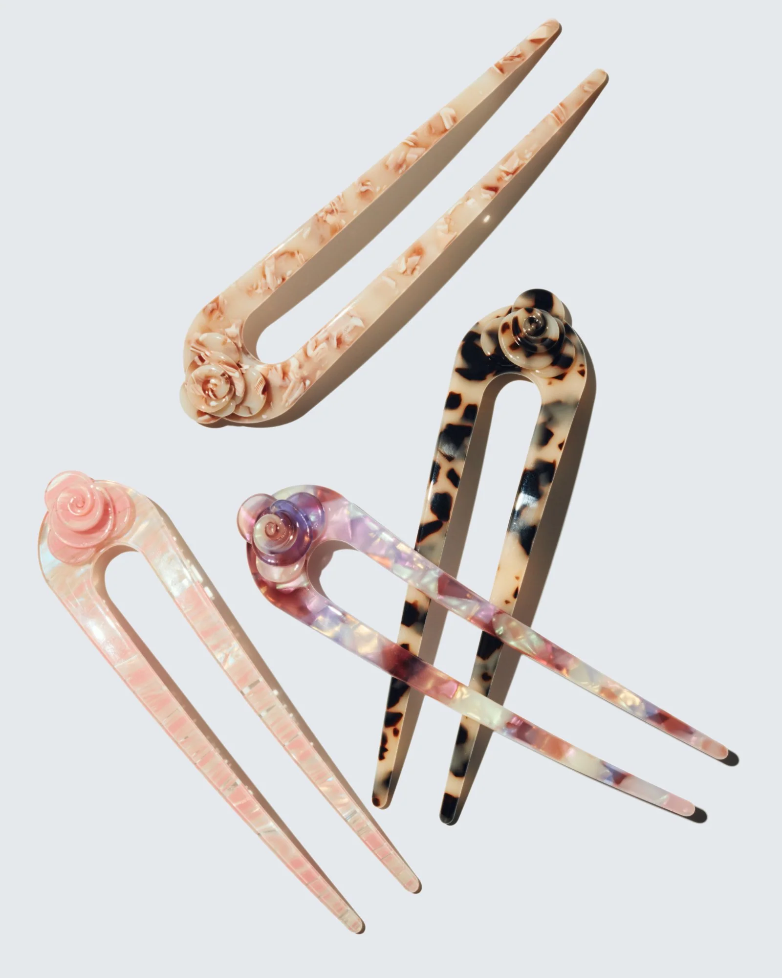 French Twist Hair Pin, Purple Shell - Image 4