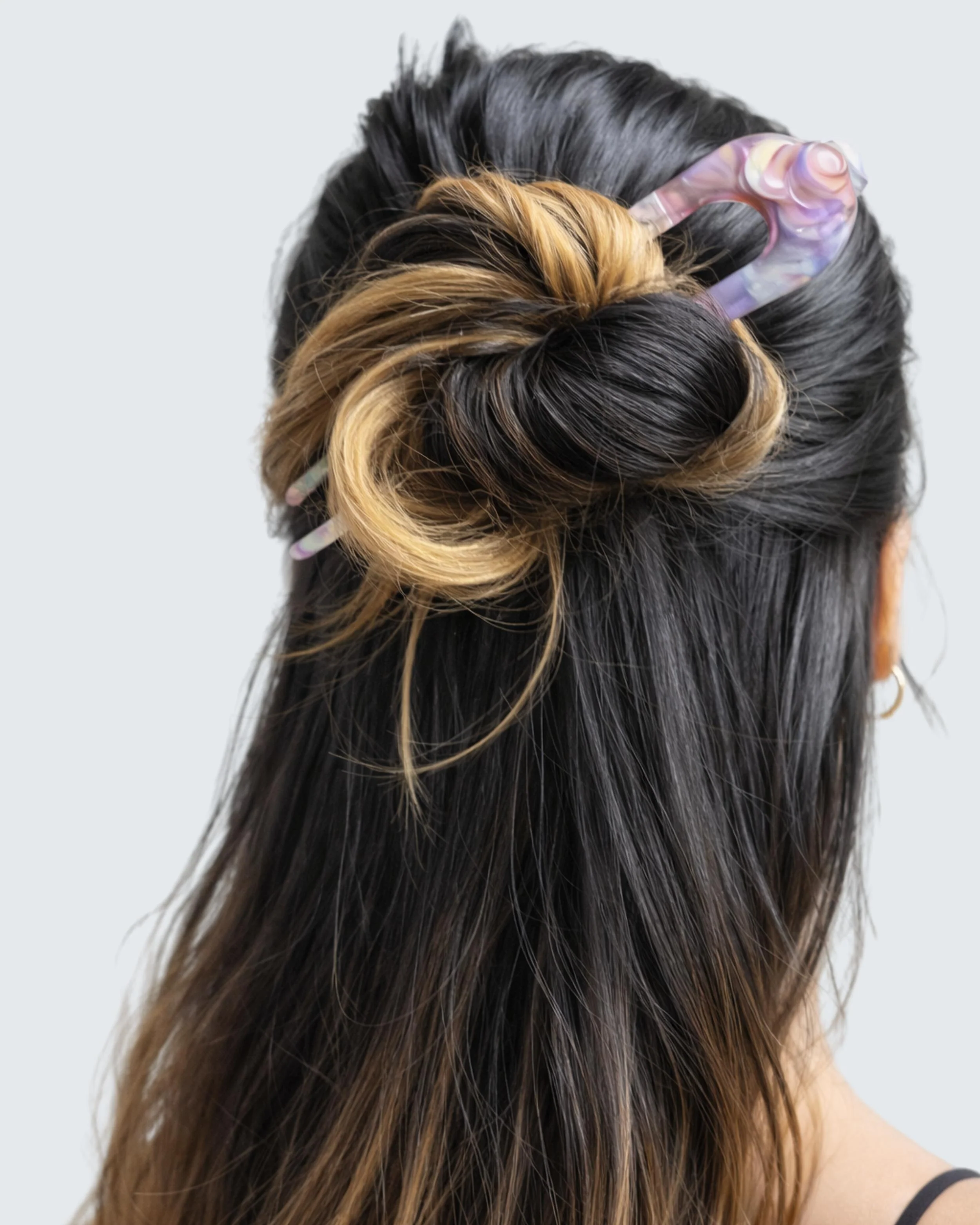 French Twist Hair Pin, Purple Shell - Image 5