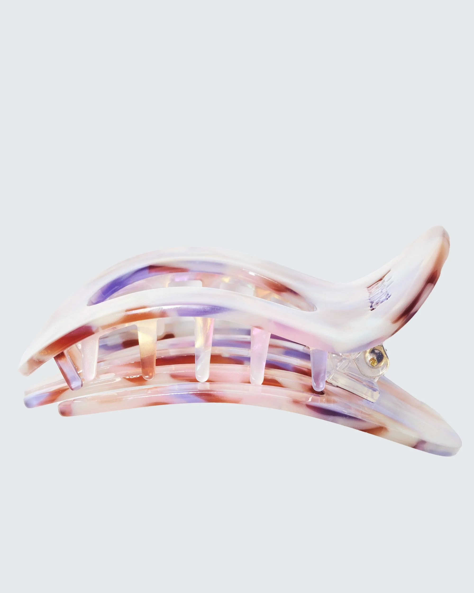 Large Flat Claw Hair Clip, Purple Shell - Image 4
