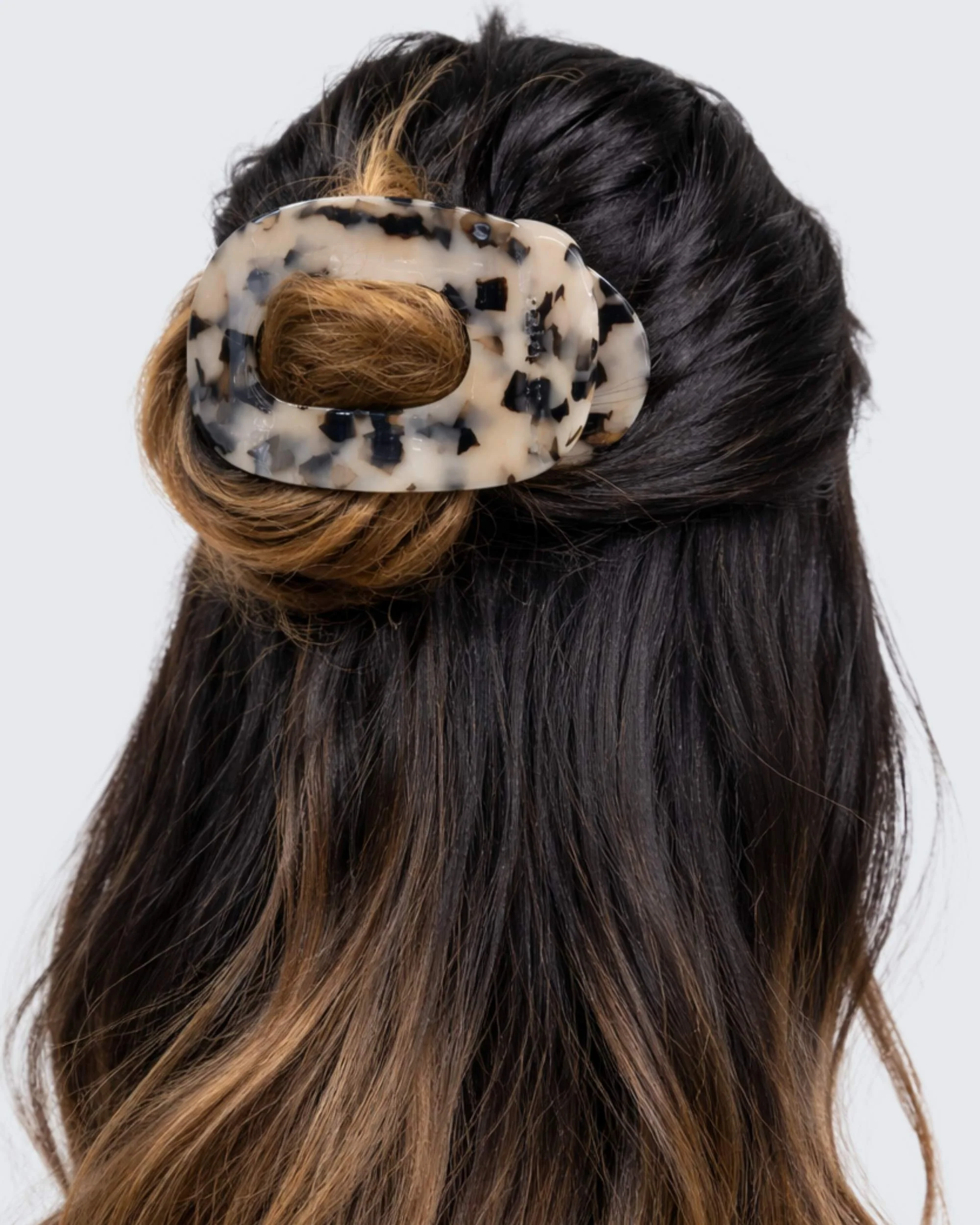 Large Flat Claw Hair Clip, Tortoise Shell - Image 6