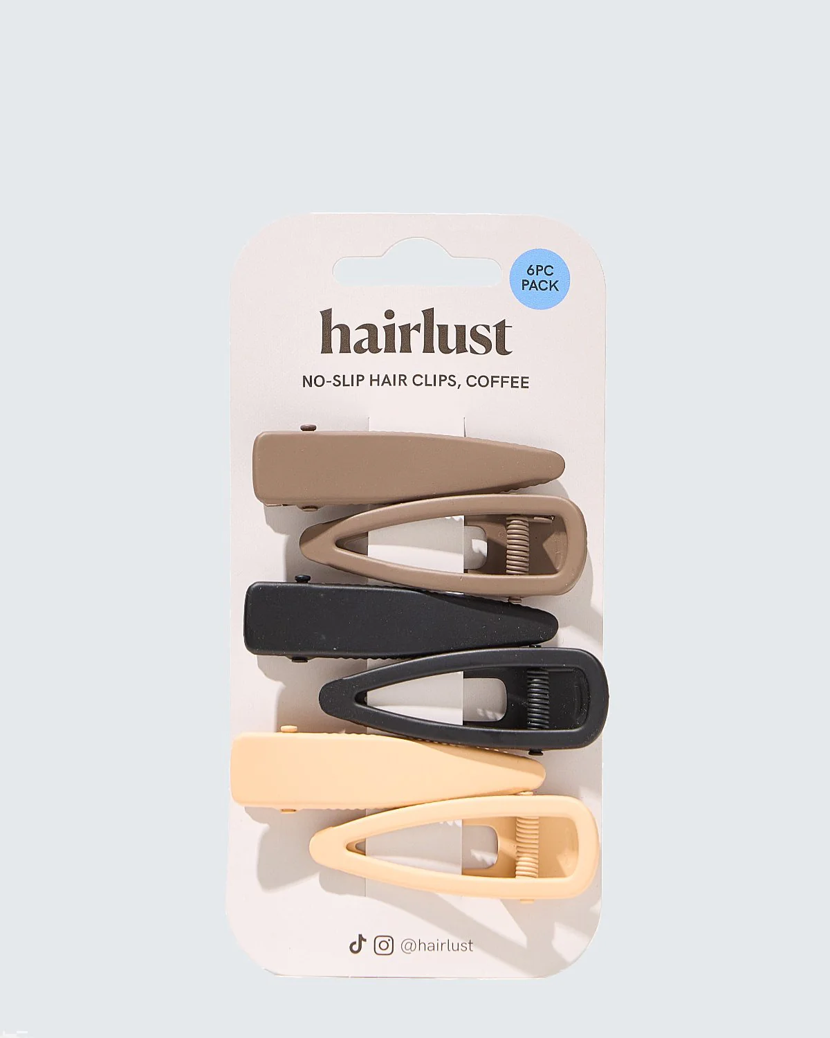 No-Slip Hair Clips, 6-Pack, Coffee - Image 5