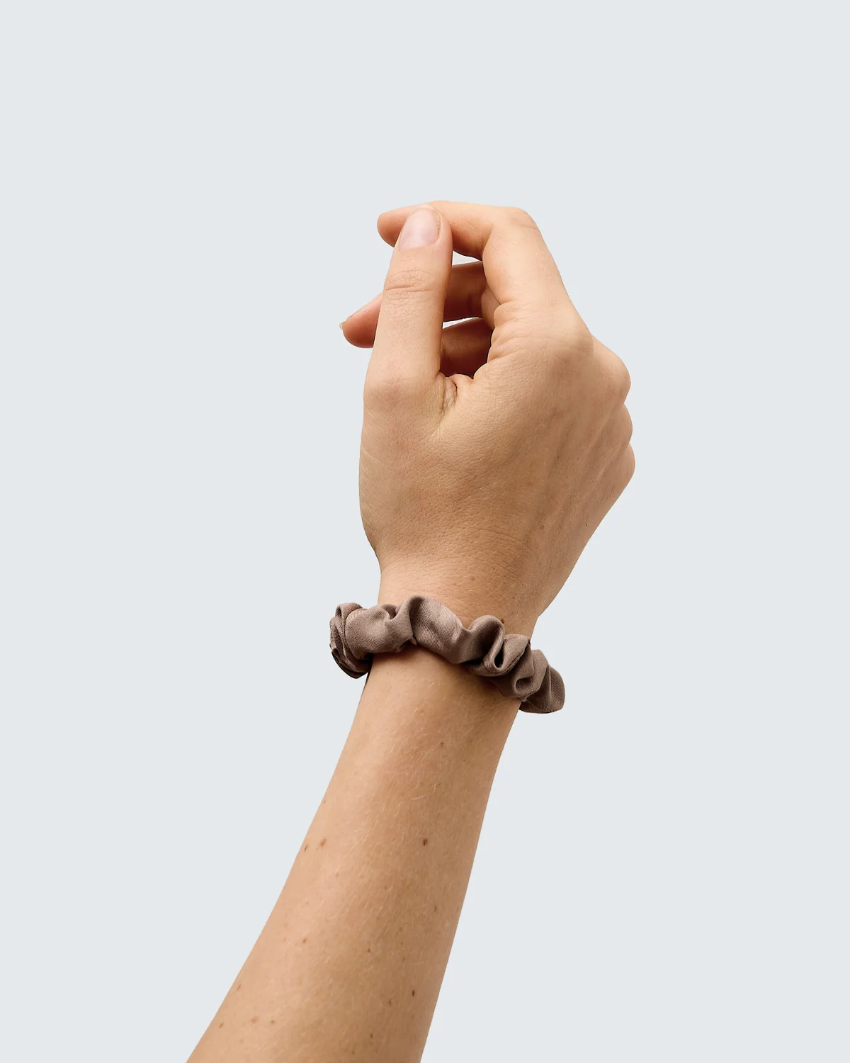 Satin Silk Scrunchies, Small, 5-Pack, Coffee - Image 4