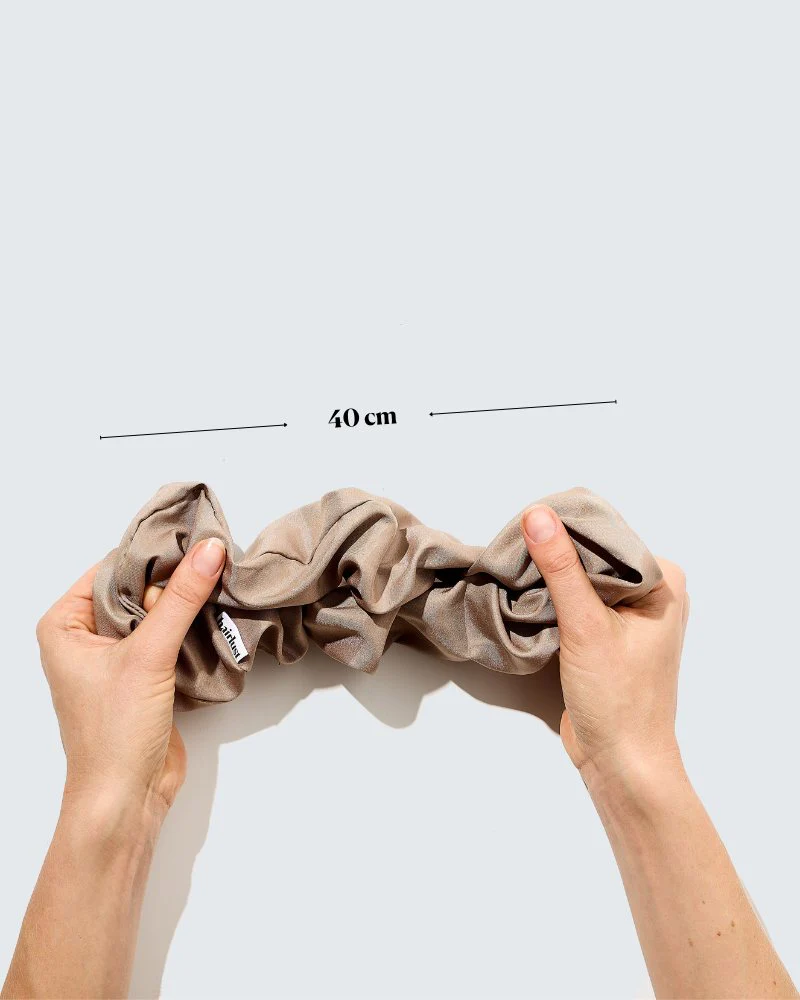 Satin Silk Scrunchies, XXL, 3-Pack, Coffee - Image 5