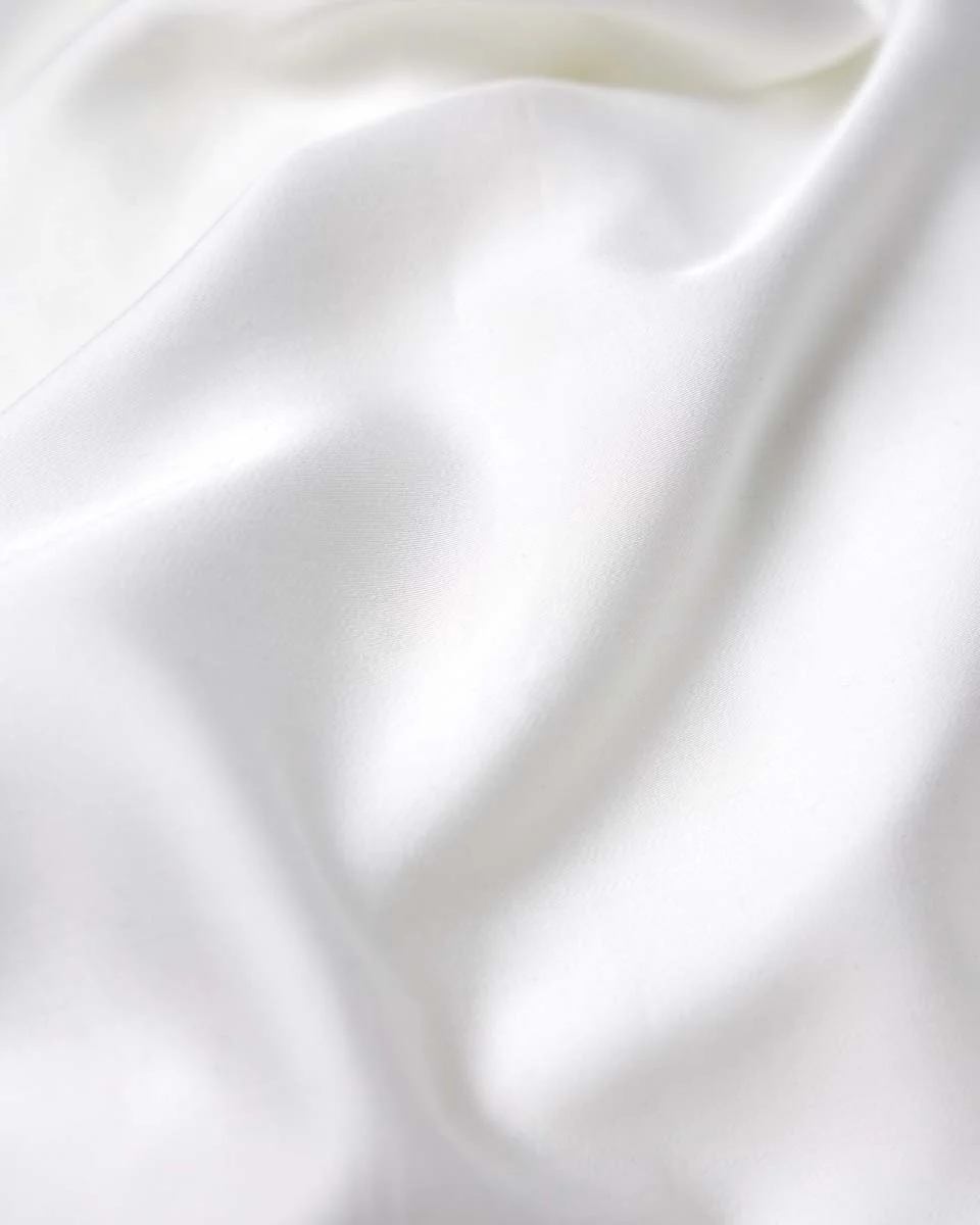 Silky Bamboo Pillowcase, Pearl White - Image 3