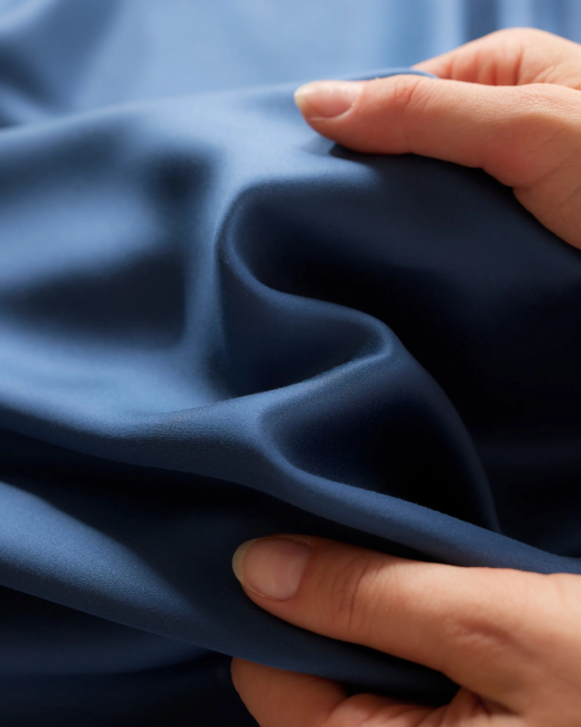 Silky Bamboo Flat Sheet, Midnight Blue - Image 3