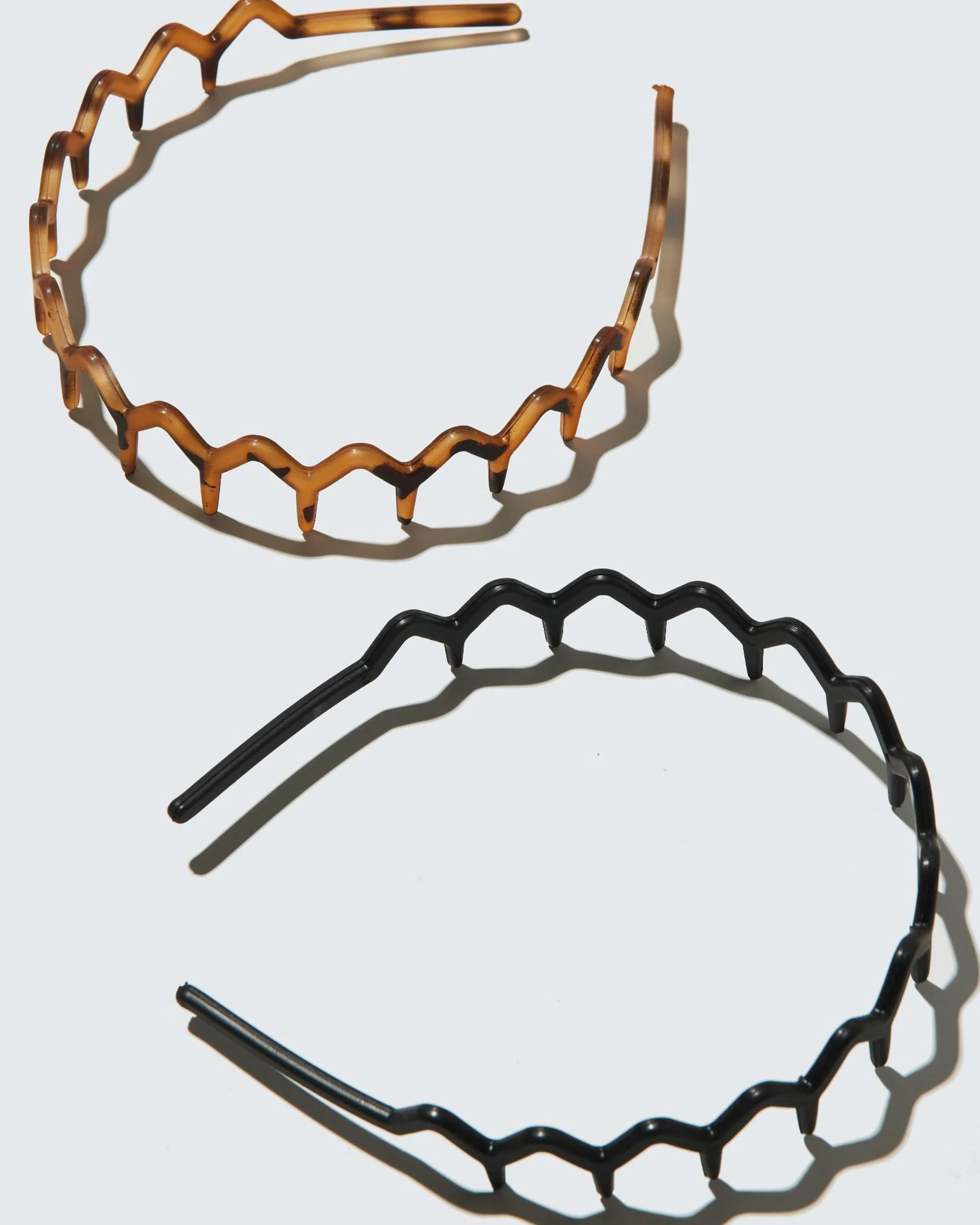 Slim Zig Zag Headband with Teeth, 2-Pack, Amber/Black - Image 3
