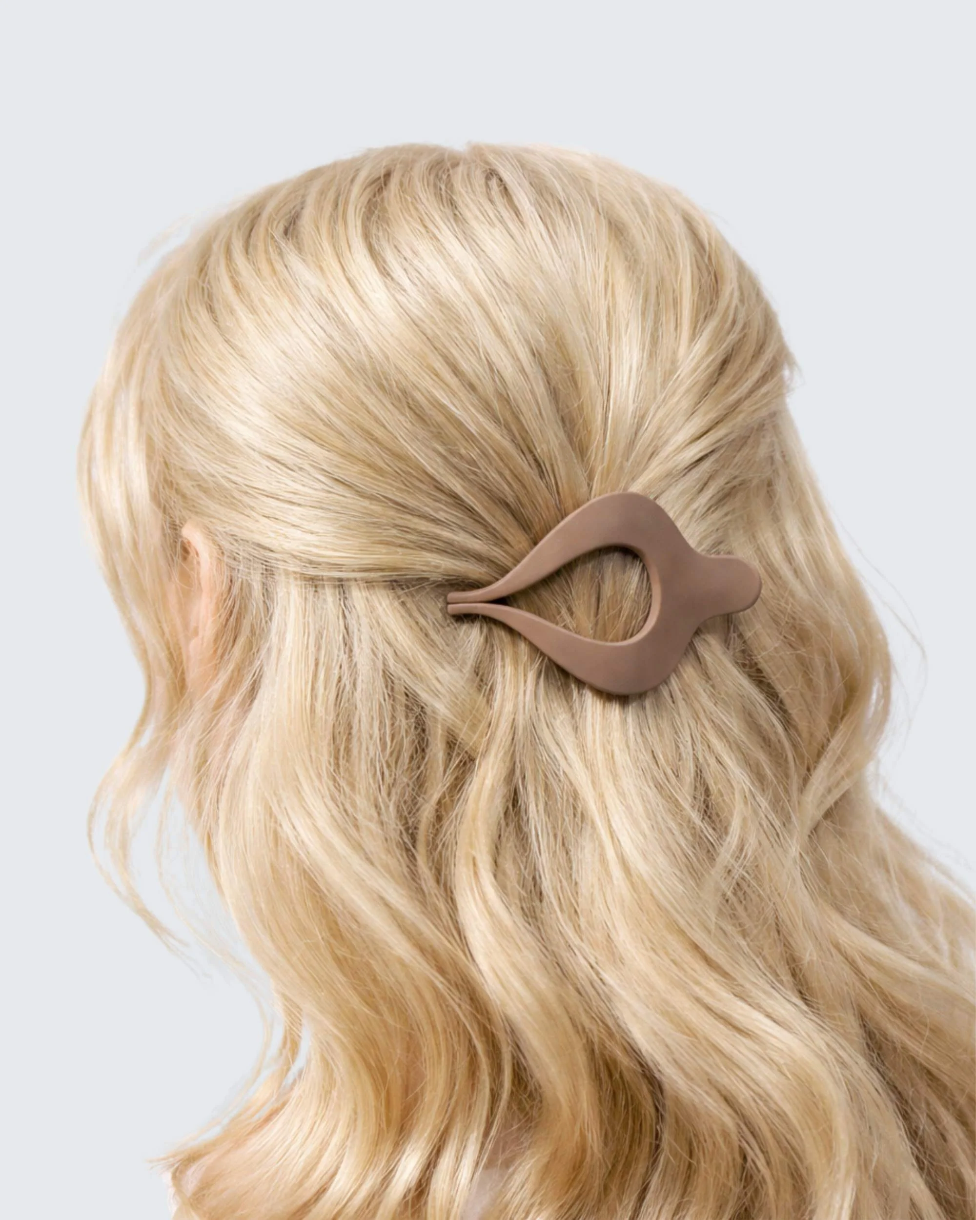 Small Flat Claw Hair Clips, Droplet, 4-Pack, Coffee - Image 5