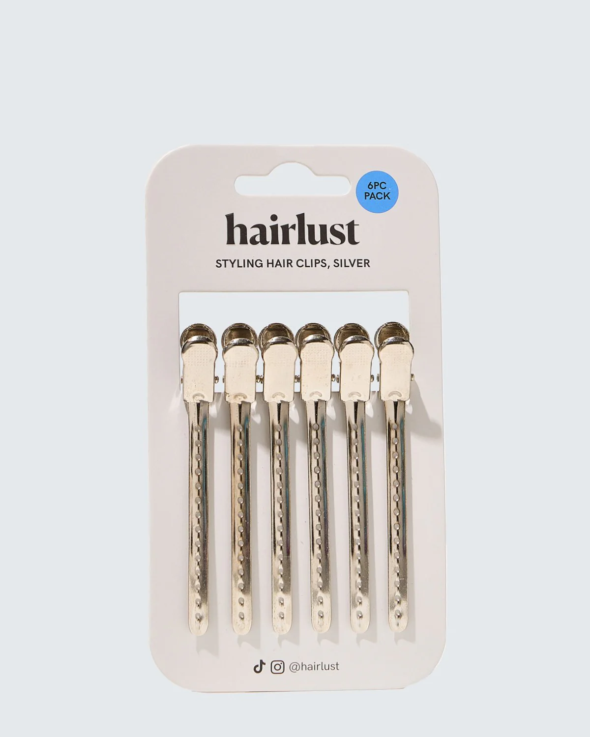 Styling Hair Clips, 6-Pack, Silver - Image 3