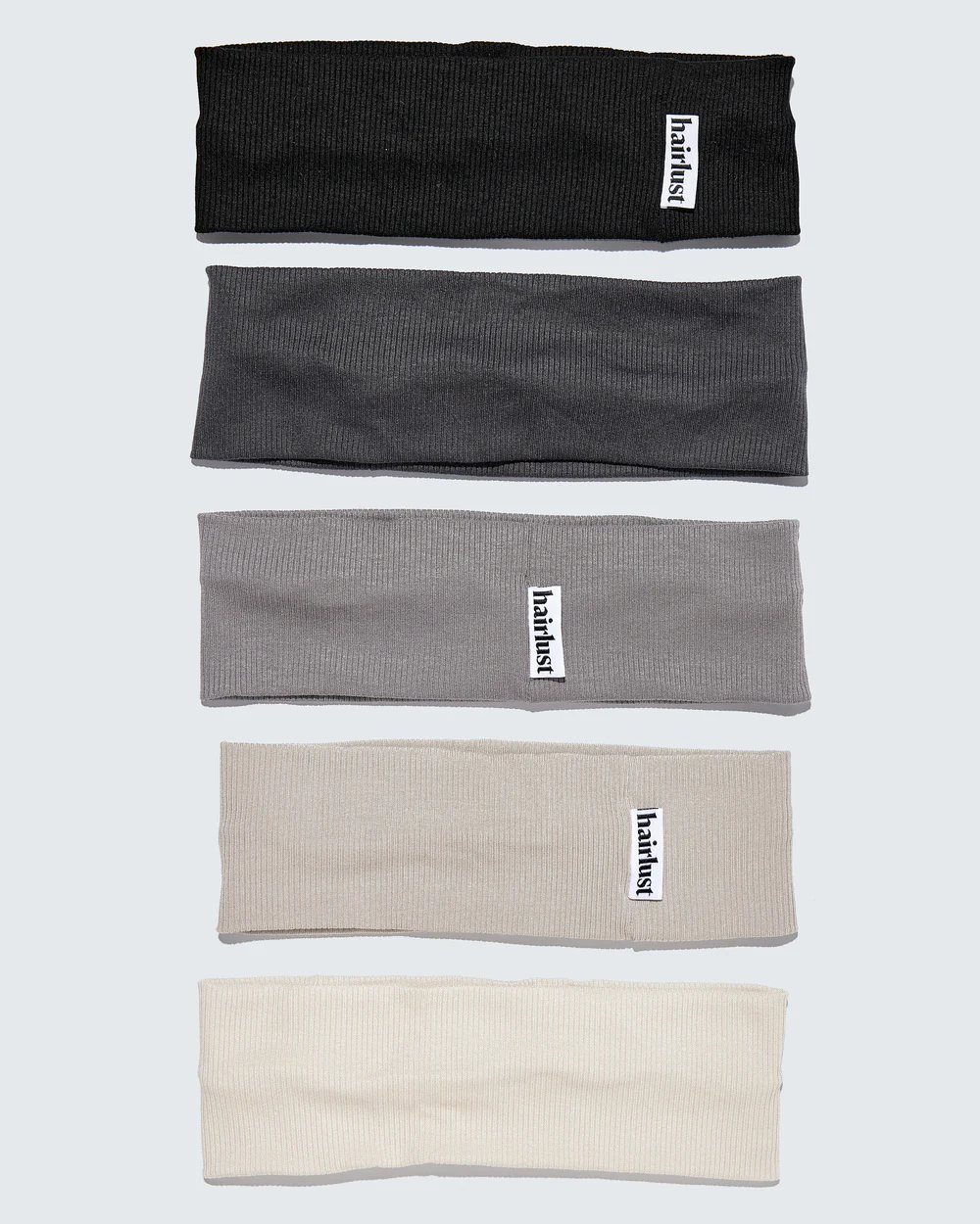 Wide Jersey Headbands, 5-Pack, Gray - Image 4