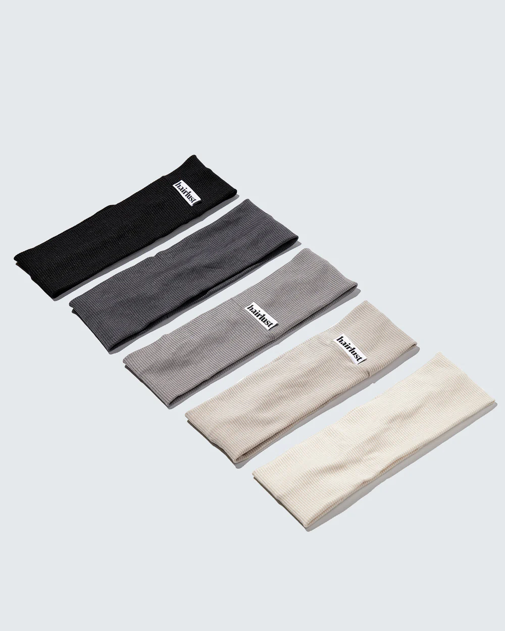 Wide Jersey Headbands, 5-Pack, Gray - Image 5