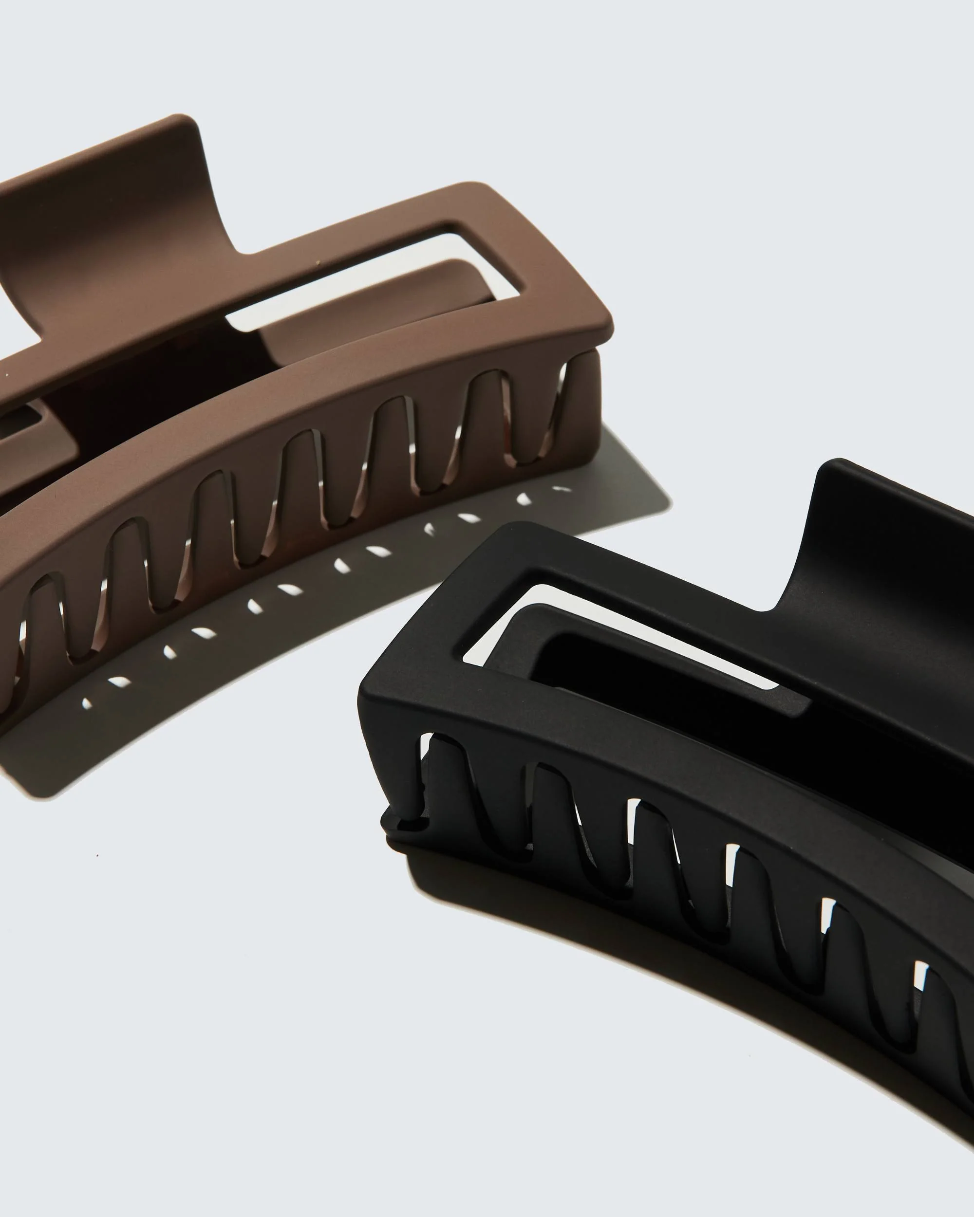 XXL Jumbo Claw Hair Clips, 2-Pack, Black/Brown