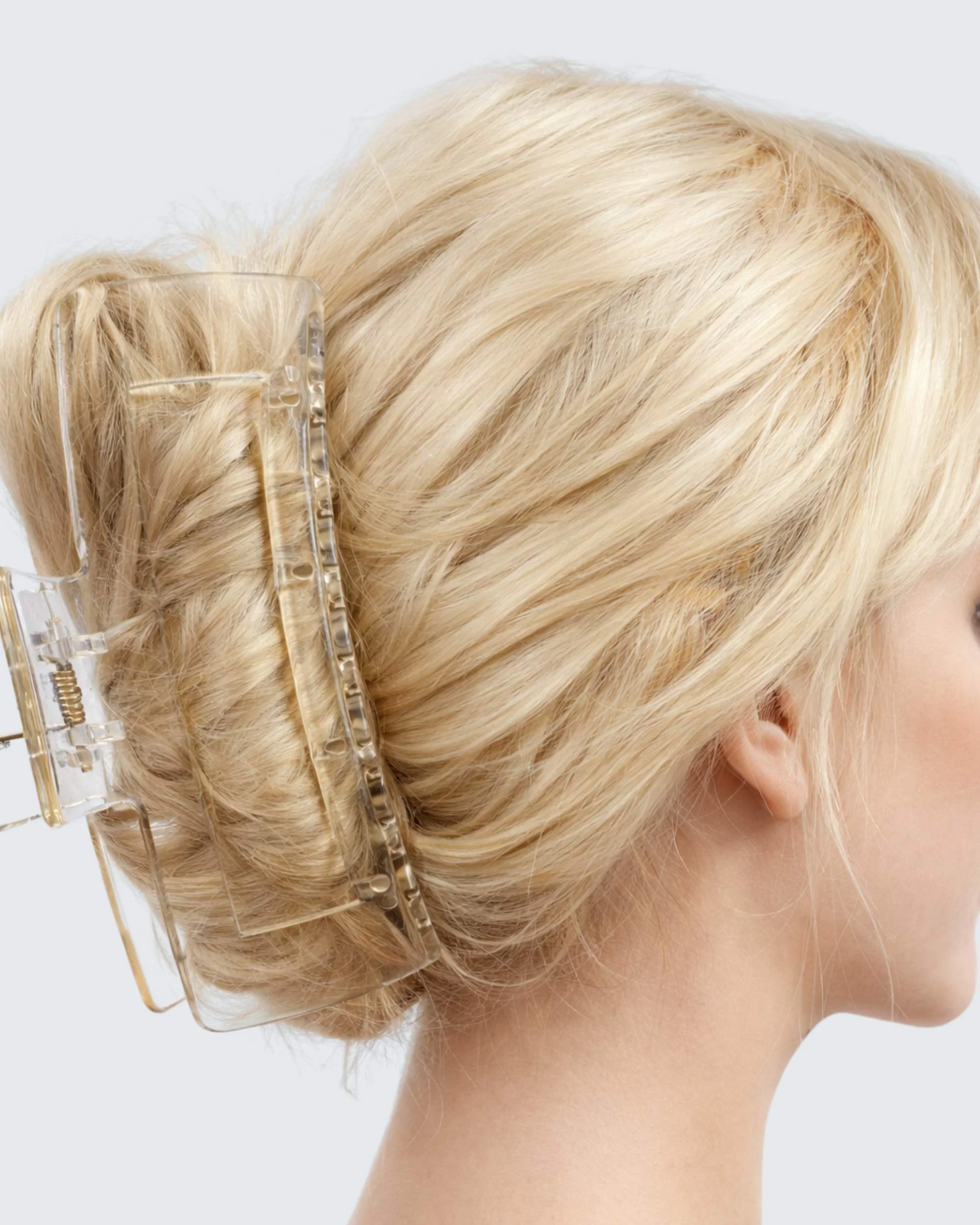 XXL Jumbo Claw Hair Clips, 2-Pack, Clear/Amber - Image 2